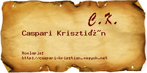 Caspari Krisztián névjegykártya